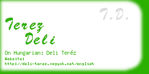 terez deli business card